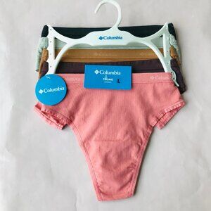 Columbia Women's Thongs Cotton Underwear 93% Cotton Set of 5